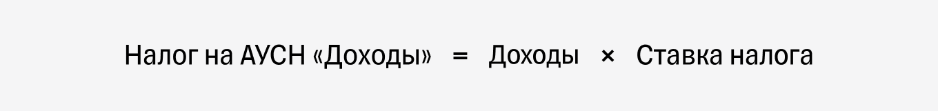 Формула расчета налога на АУСН «Доходы»